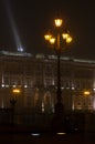 Lanterns in selective focus in the foreground and blurred background with a Winter Palace Royalty Free Stock Photo