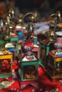 Lanterns Street preparing for coming Diwali and Halloween at Midnapore, India Royalty Free Stock Photo