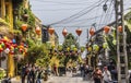 Lanterns, temple,torists Royalty Free Stock Photo