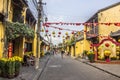 Lanterns, temple,tourists Royalty Free Stock Photo