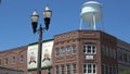 Lanterns and Welcome signs in Senoia USA - SENOIA, USA - APRIL 23, 2016