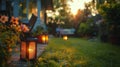 Lanterns on Wooden Table Royalty Free Stock Photo