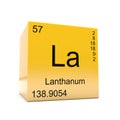 Lanthanum chemical element symbol from periodic table Royalty Free Stock Photo