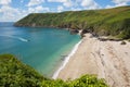 Lantic Bay beach Cornwall England near Fowey and Polruan