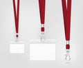 Lanyard design with cord. Cord texture effect. Simple lanyard for events. Label template for your design