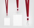 Lanyard design with cord. Cord texture effect. Simple lanyard for events. Label template for your design