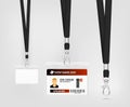 Lanyard design with cord. Cord texture effect. Simple lanyard for events. Label template for your design