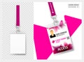 Lanyard design with transparent background. Example of colorful design for online portfolio or customer presentation. Lanyard for