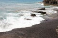 Lanzarote black volcanic sand beach, Canary Islands Royalty Free Stock Photo