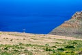 Tomb cross near gravel road, Lanzarote, Canaries Royalty Free Stock Photo