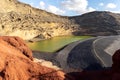 Lanzarote. Green Lagoon - Lago de los Clicos - near the town of El Golfo. Canary Islands