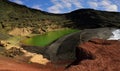 Lanzarote, green lake near El Golfo.