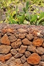 Lanzarote La Guatiza masonry with volcanic stones Royalty Free Stock Photo