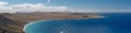 Lanzarote landscape ocean panorama, La Caleta de Famara Spain