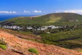 Lanzarote rural landscape of Haria valley, aerial view Spain