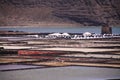 Lanzarote - Salinas de Janubio: Panoramic view over artificial pools for salt extraction from atlantic ocean