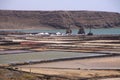 Lanzarote - Salinas de Janubio: Panoramic view over artificial pools for salt extraction from atlantic ocean