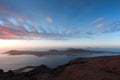 Lanzarote, scenic view of Isla Graciosa at sunset Royalty Free Stock Photo