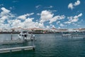 Lanzarote / Spain - October 13, 2019: Image of boats in the marina of Arrecife on the island of Lanzarote, Canary Islands Royalty Free Stock Photo