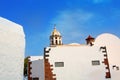 Lanzarote Teguise white village with church tower Royalty Free Stock Photo