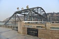 The lanzhou iron bridge of the yellow river Royalty Free Stock Photo