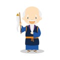 Lao Tse cartoon character. Vector Illustration. Royalty Free Stock Photo