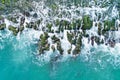 Laomei Green Reef Aerial View - Taiwan North Coast seasonal features, shot in Shimen District, New Taipei, Taiwan. Royalty Free Stock Photo