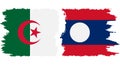 Laos and Algeria grunge flags connection vector