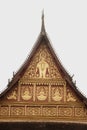 Laos art on roof church in Laos Temple . Royalty Free Stock Photo