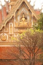 Laos art on roof church in Laos Temple . Royalty Free Stock Photo