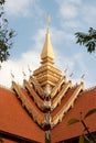 Laos art on roof church in Laos Temple . Royalty Free Stock Photo