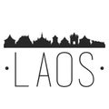 Laos Asia. City Skyline. Silhouette City. Design Vector. Famous Monuments.