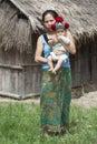 Laos, Asian mother with baby Yao Royalty Free Stock Photo