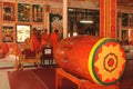 Laos: Monastry at the holy stupa That Luang in the capital city Royalty Free Stock Photo