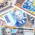 Laos money background.