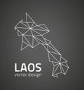 Laos black triangle vector mosaic outline map Royalty Free Stock Photo