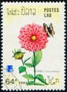 LAOS - CIRCA 1988: stamp shows flowering plant Limenitis trivena