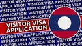 Laos Circular Flag with Visitor Visa Application Titles Royalty Free Stock Photo