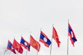 Laos and communist flags