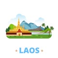 Laos country design template Flat cartoon style we
