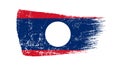 Laos Flag Designed in Brush Strokes and Grunge Texture