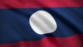 Laos flag waving at wind. Flag of Laos animation