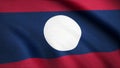 Laos flag waving at wind. Flag of Laos animation