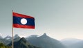 Laos Flag Waving on the wind