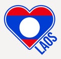 Laos heart flag badge.