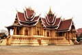 Laos: The holy stupa That Luang in Laos capital Vientiane. Royalty Free Stock Photo