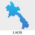 Laos map in Asia continent illustration design Royalty Free Stock Photo