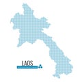 Laos Map Screen Printing Techniques Royalty Free Stock Photo