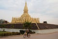 Laos: The holy buddhist Stupa That Luang in capital city Viantiane Royalty Free Stock Photo