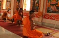 Laos: Monastry at the holy stupa That Luang in capital city Vientiane Royalty Free Stock Photo